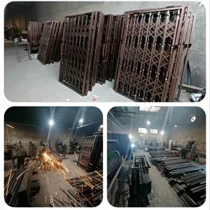 نمای درب آکاردئونی ضد سرقت تاشو نصب شده روی درب آپارتمان
