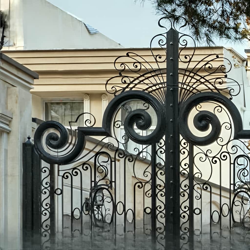 درب فرفورژه نگین با یراق&zwnj;آلات سفارشی