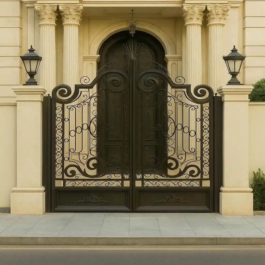 درب فرفورژه مدل نگین با طراحی لوکس و تمام فلزی