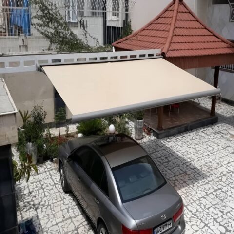 سایبان برقی جمع شونده برای حیاط