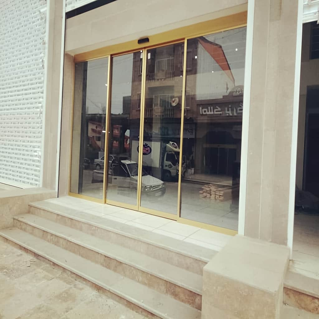 سفارش درب اتوماتیک شیشه ای فریم دار مدل کشویی