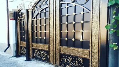 درب ویلایی ترموود نمای چوبی با فریم فلزی مشکی
