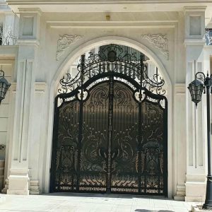 درب ویلایی شیشه خور فریم آهنی با شیشه مات