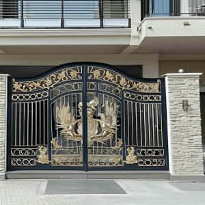 درب باغ ویلایی قوسی با فریم فلزی مقاوم