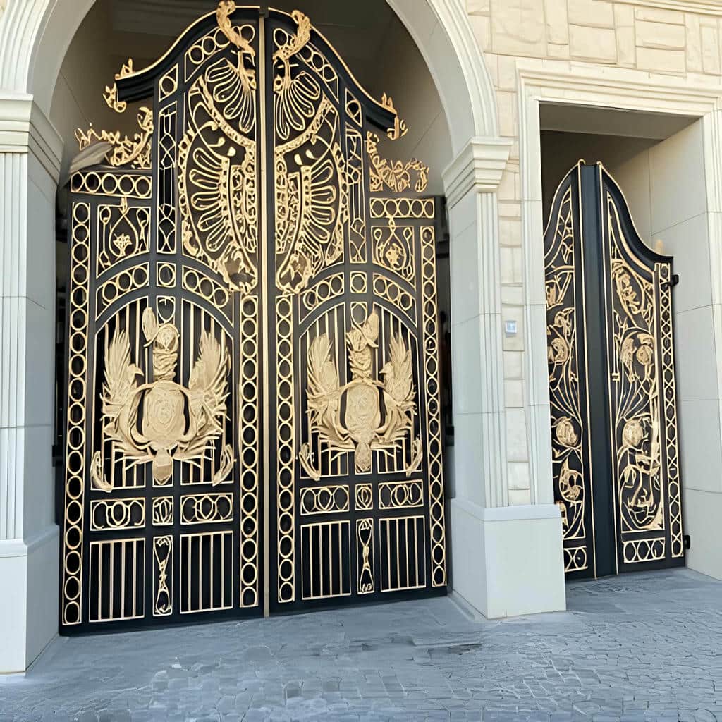درب حیاط CNC پنل مشبک با فرم ساده و ظاهر مینیمال
