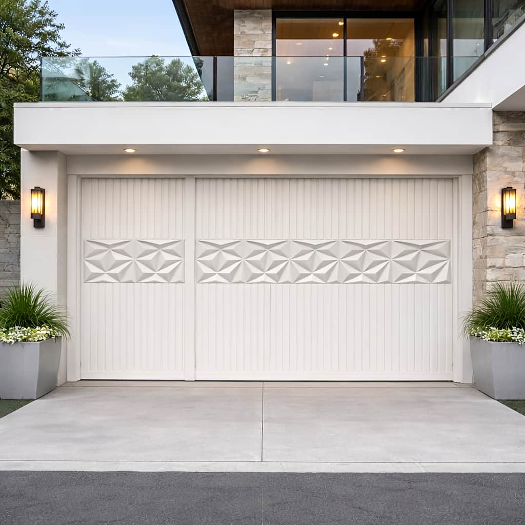 درب حیاط فلزی دو لنگه با هماهنگی رنگ نما و ورودی حیاط