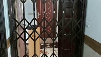 درب آکاردئونی فلزی ورودی ساختمان