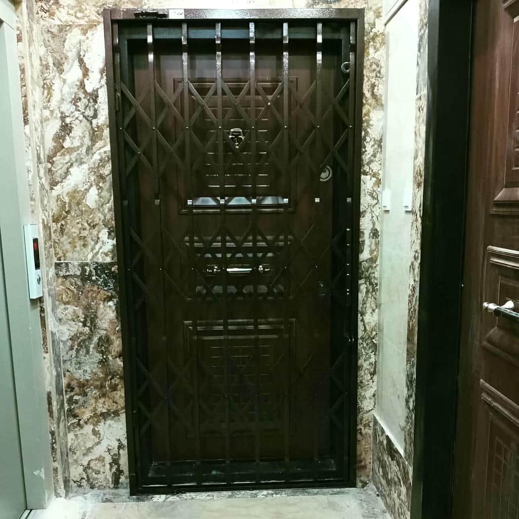 نرده آکاردئونی پروژه نوساز ورودی ساختمان نرده آکاردئونی پروژه نوساز ورودی ساختمان