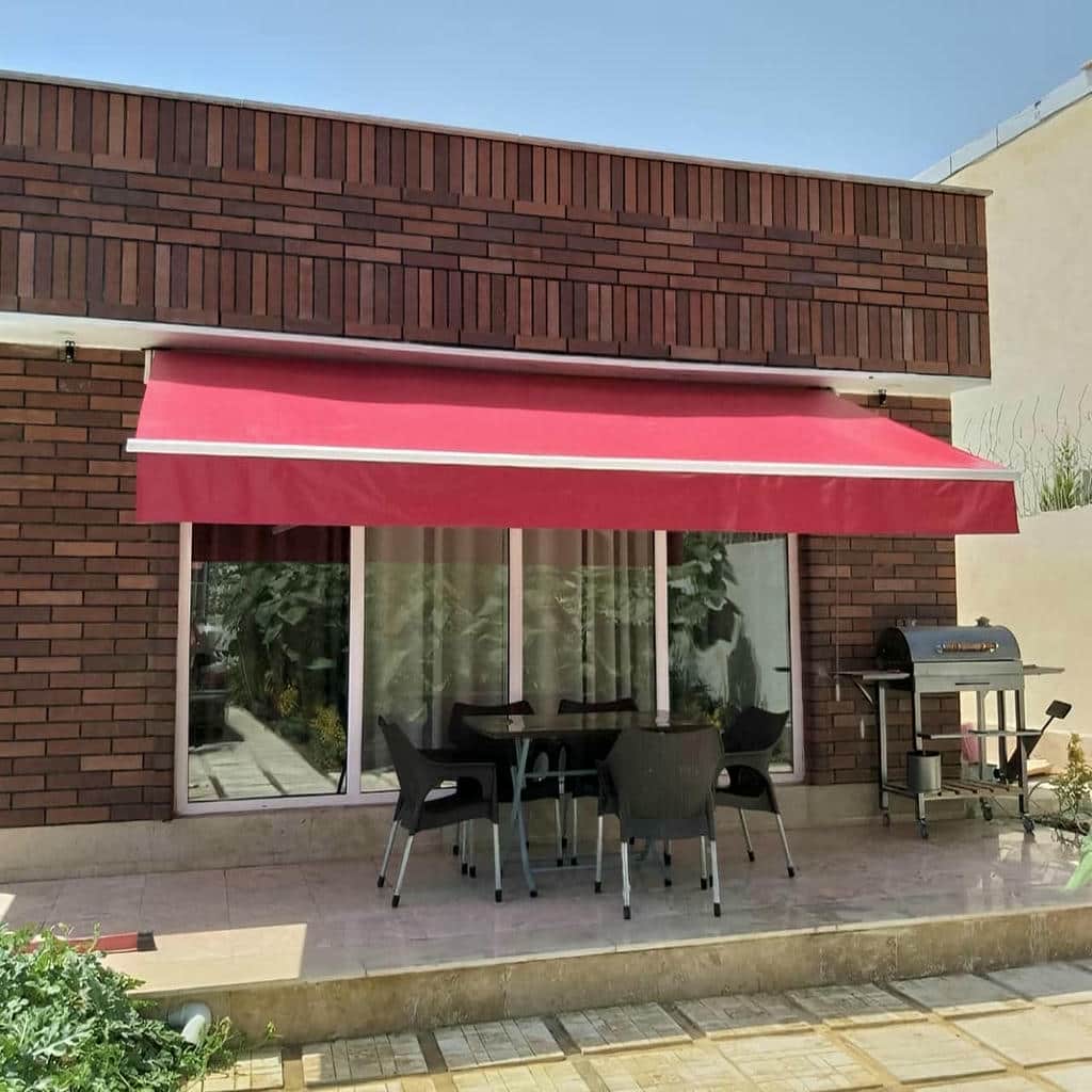 سایبان مغازه برقی با طراحی بازویی