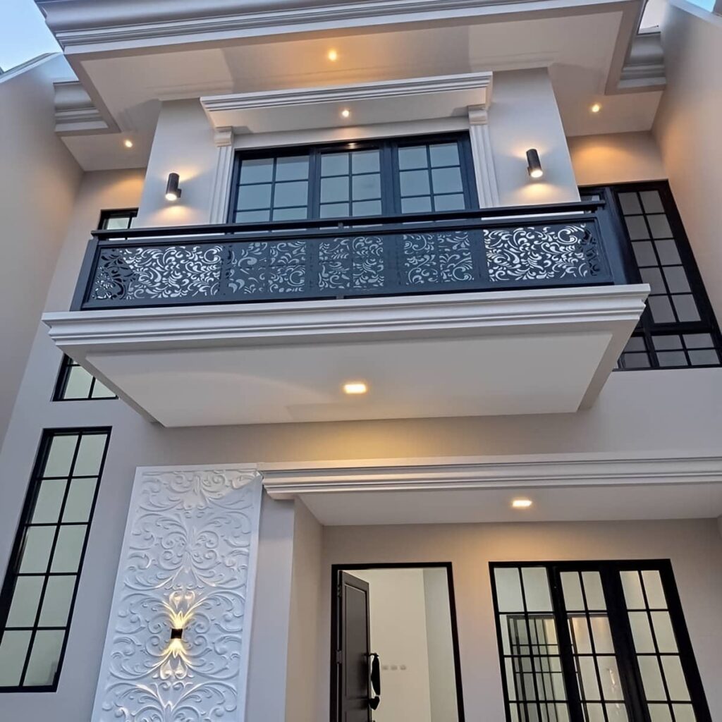 نرده پله کلاسیک جزئیات تزئینی