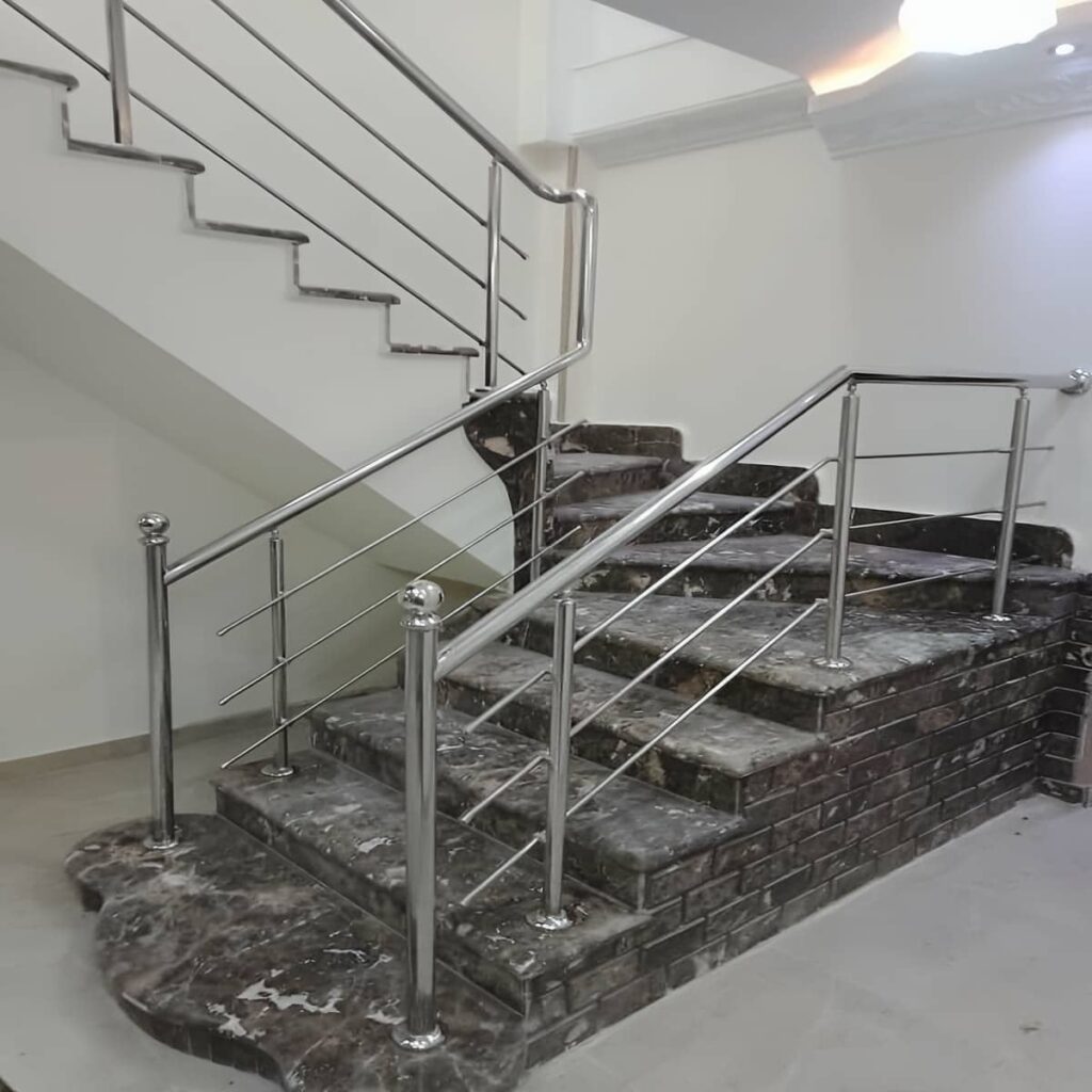 نرده استیل راه پله هندریل مقاوم ورودی