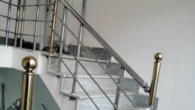نرده استیل بالکن با سطح براق