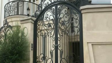 درب باغی فلزی با طراحی ورودی