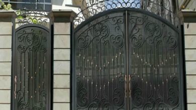درب فرفورژه فلزی با طراحی ورودی ساختمان