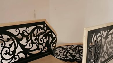 نرده فرفورژه بالکن با طرح کلاسیک فلزی