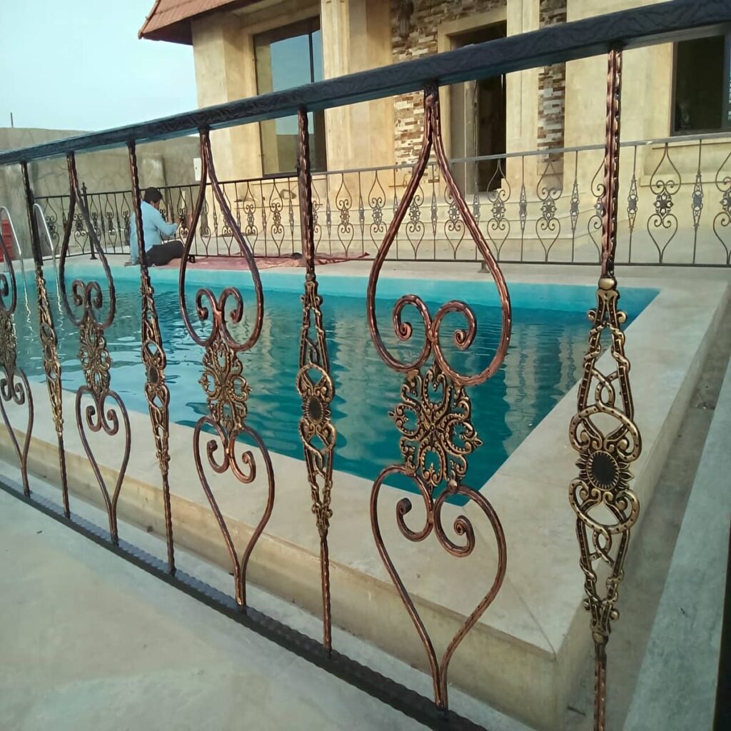 نرده فرفورژه بالکن مدل ایرانی فلزی