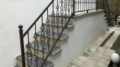 نرده فرفورژه راه پله فلزی مقاوم