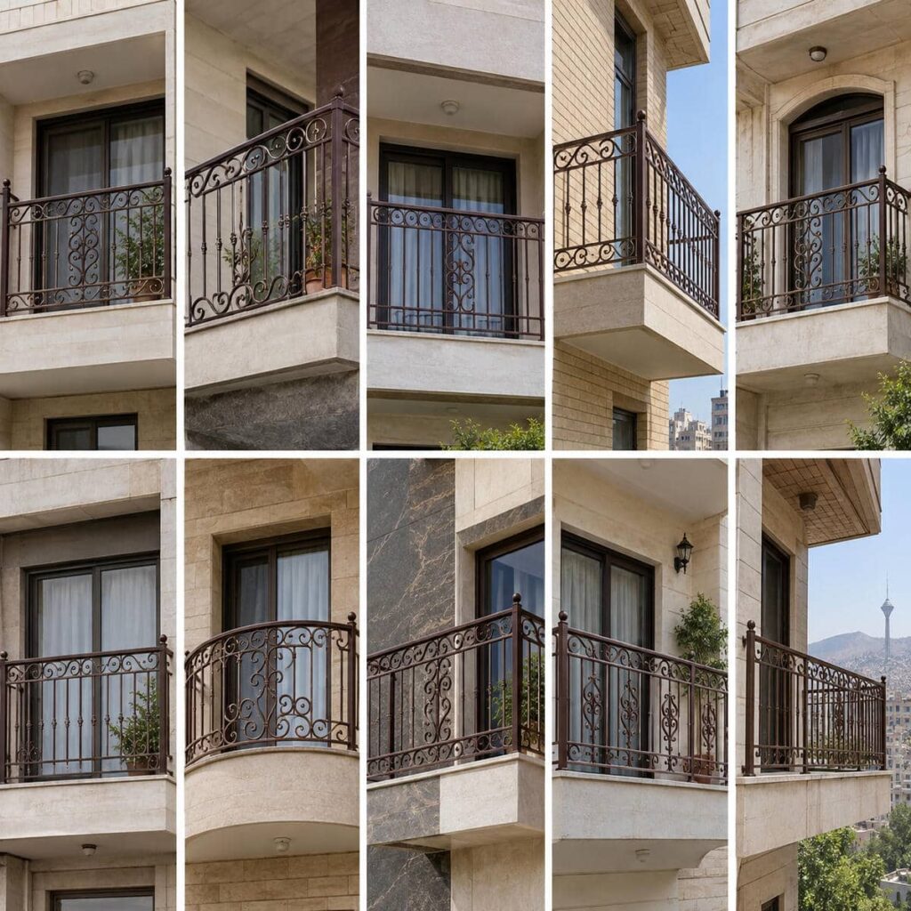 جان پناه بالکن با پوشش سطحی محافظ