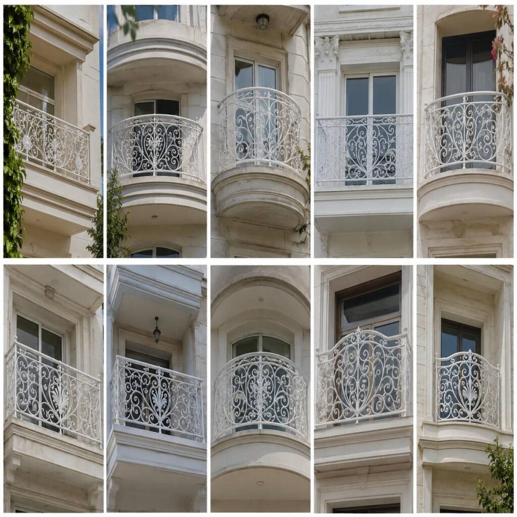 نرده بالکن آپارتمان با پوشش مقاوم سطح
