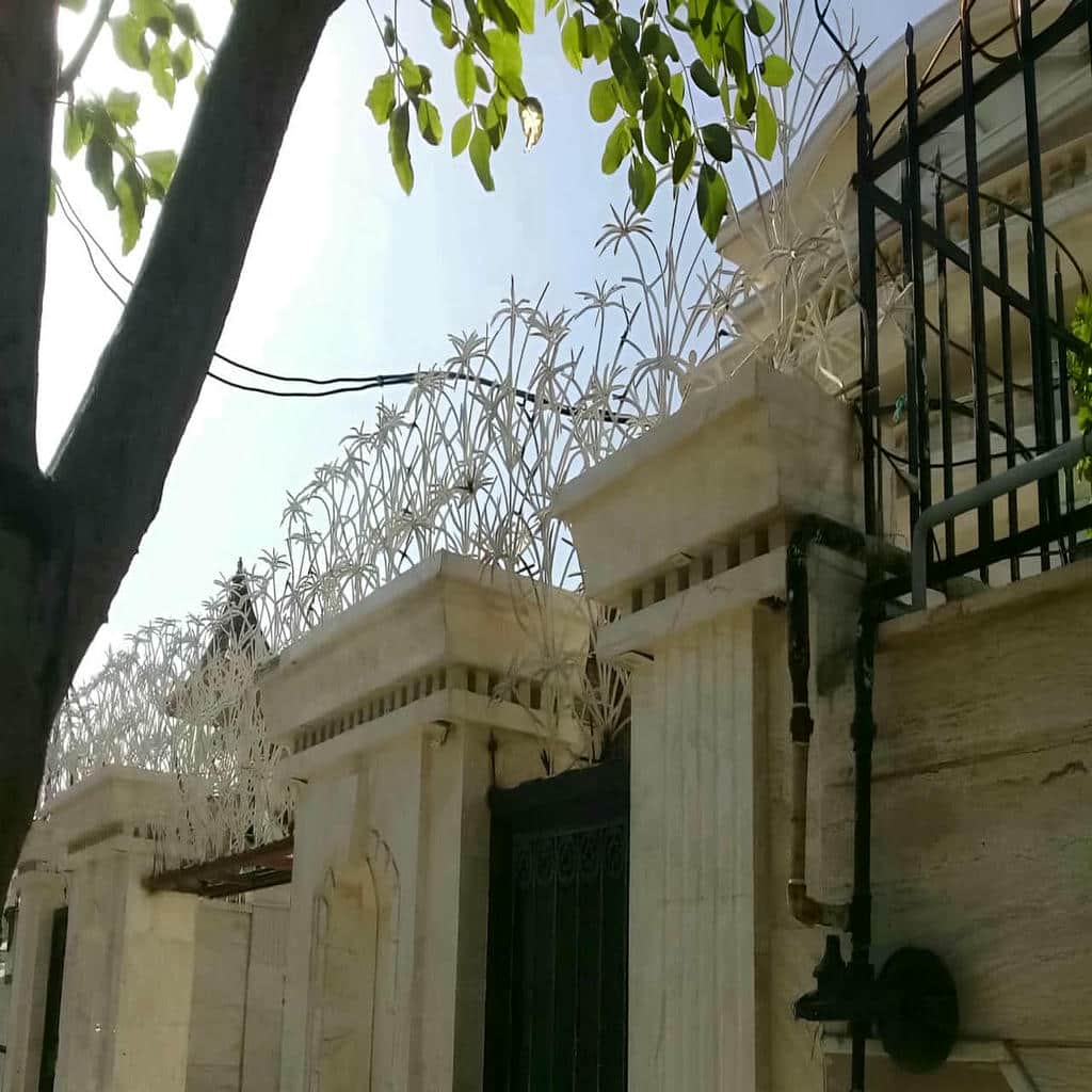 حفاظ نخل مرداب با شاخه های فلزی منحنی