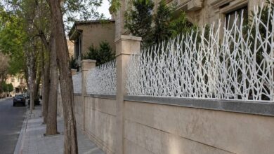 حفاظ دیوار فلزی شاخ گوزنی روی ساختمان مسکونی