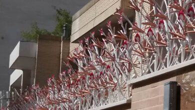 حفاظ غنچه ای با شاخه های فلزی منحنی