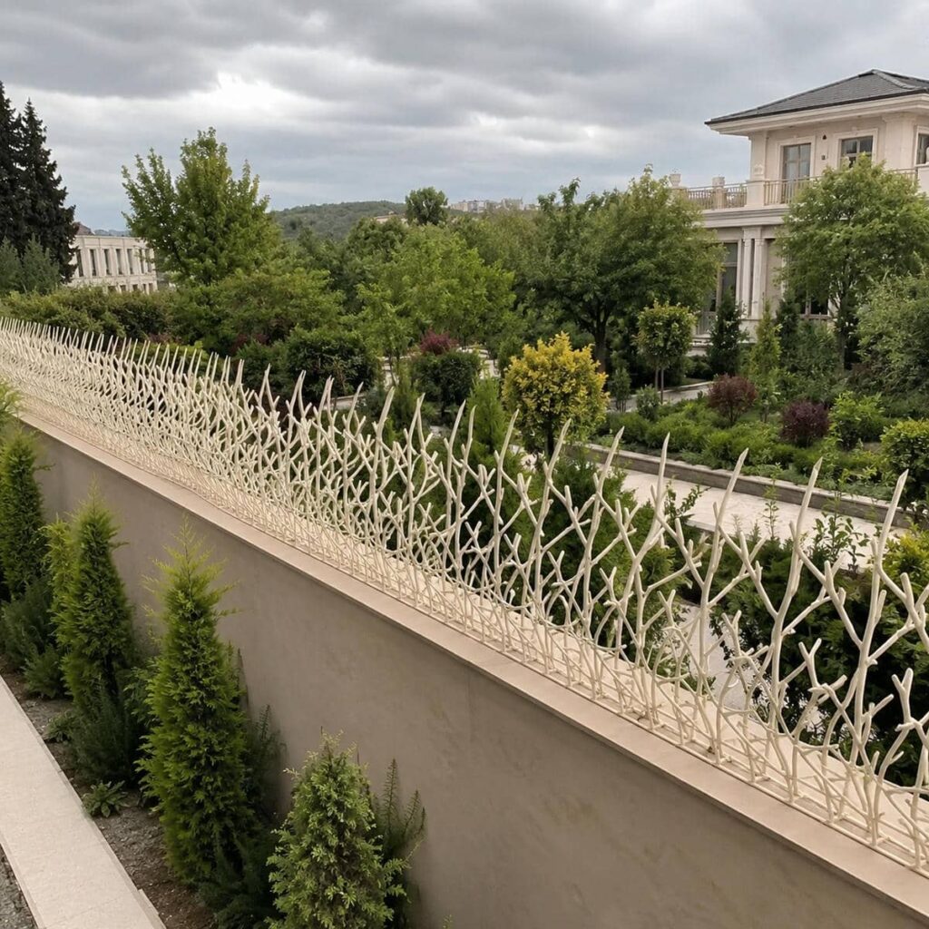 حفاظ دیوار سرنیزه ای فلزی پروژه کرمان