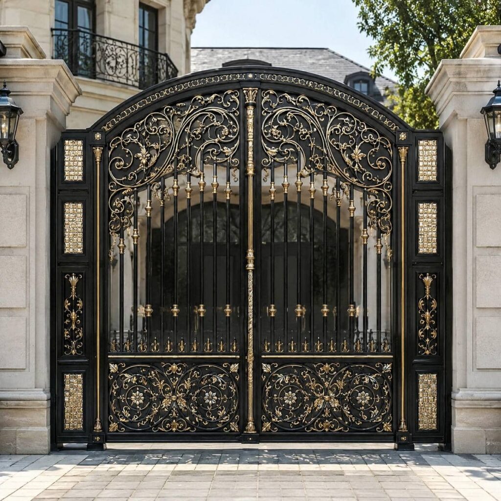 درب حیاط فرفورژه با رنگ سفارشی استان تهران