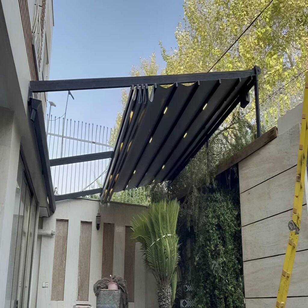 سایبان برقی سفارشی برای ورودی استان یزد