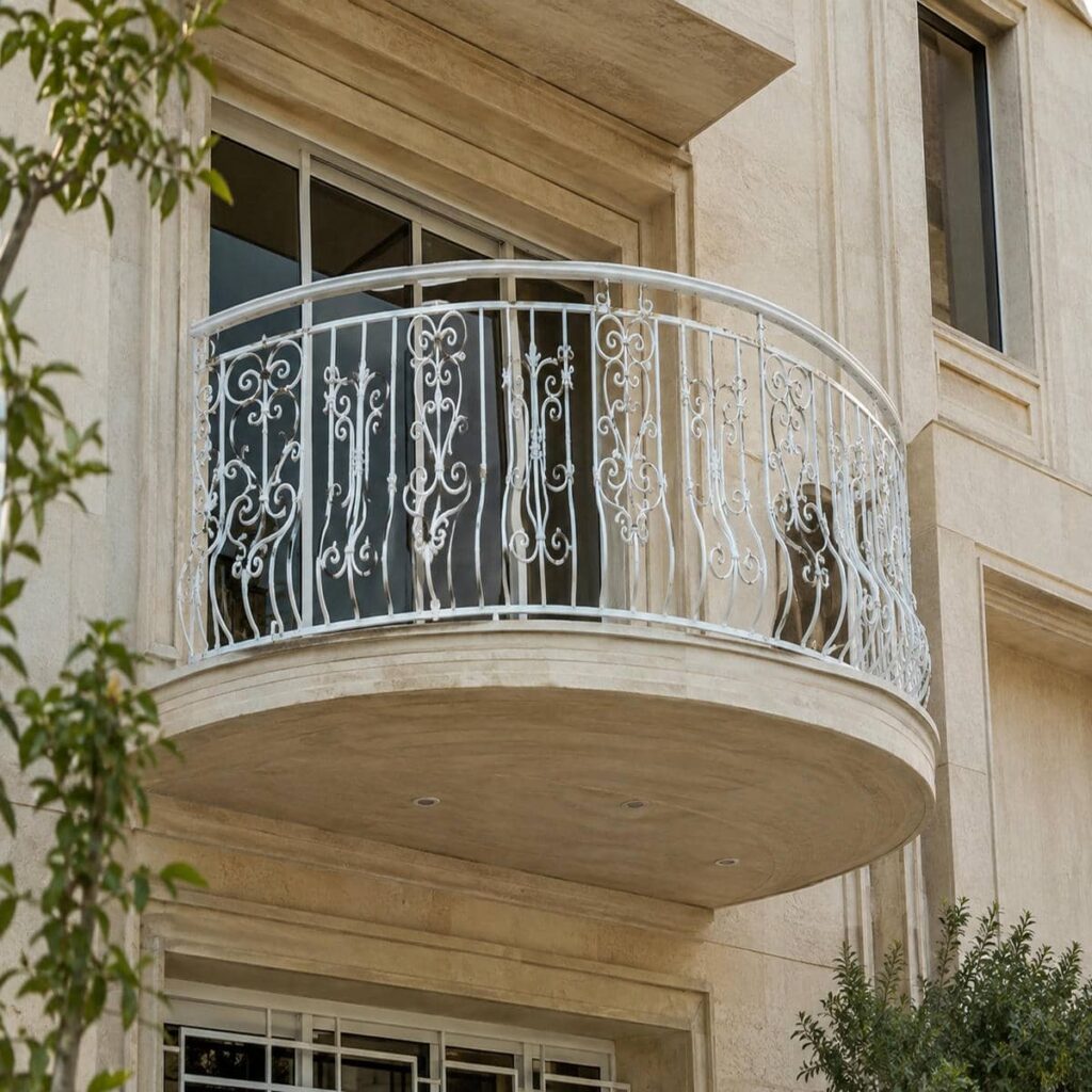 نرده بالکن فلزی اصفهان مناسب نمای روشن