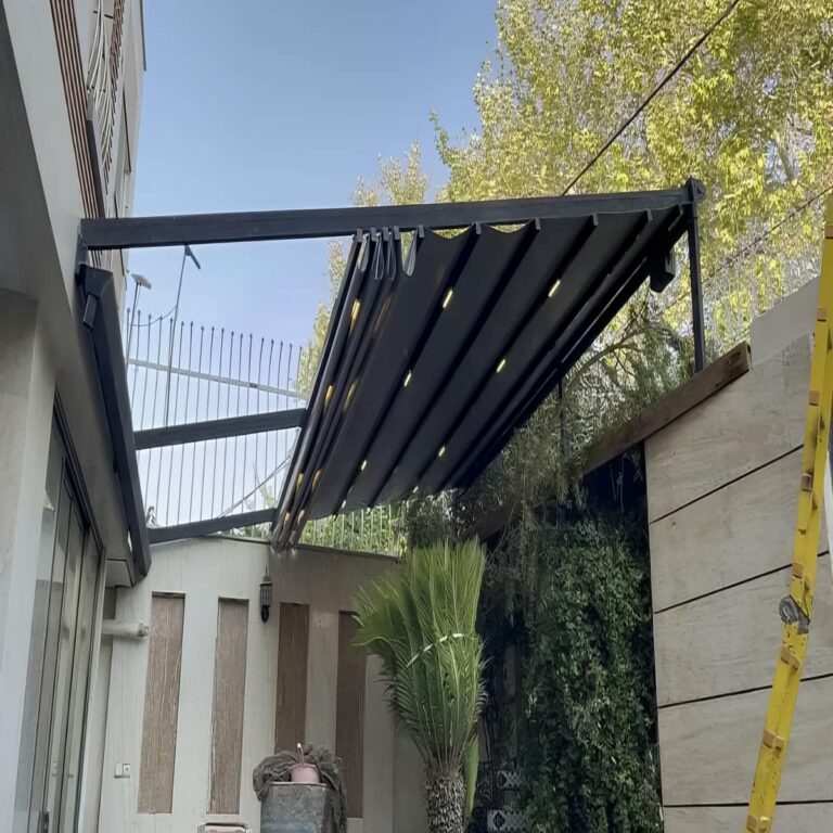 سایبان برقی سفارشی برای ورودی استان یزد